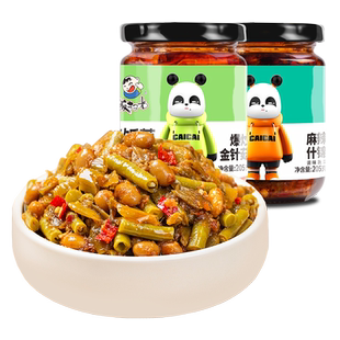饭扫光下饭菜麻辣什锦爆炒金针菇2瓶组合厨房调料拌面酱拌饭酱