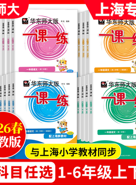 2026华师大一课一练 一二年级上册三年级上四五六年级下册语文数学英语普通版增强加强版123456华东师大版上海一课一练沪教版