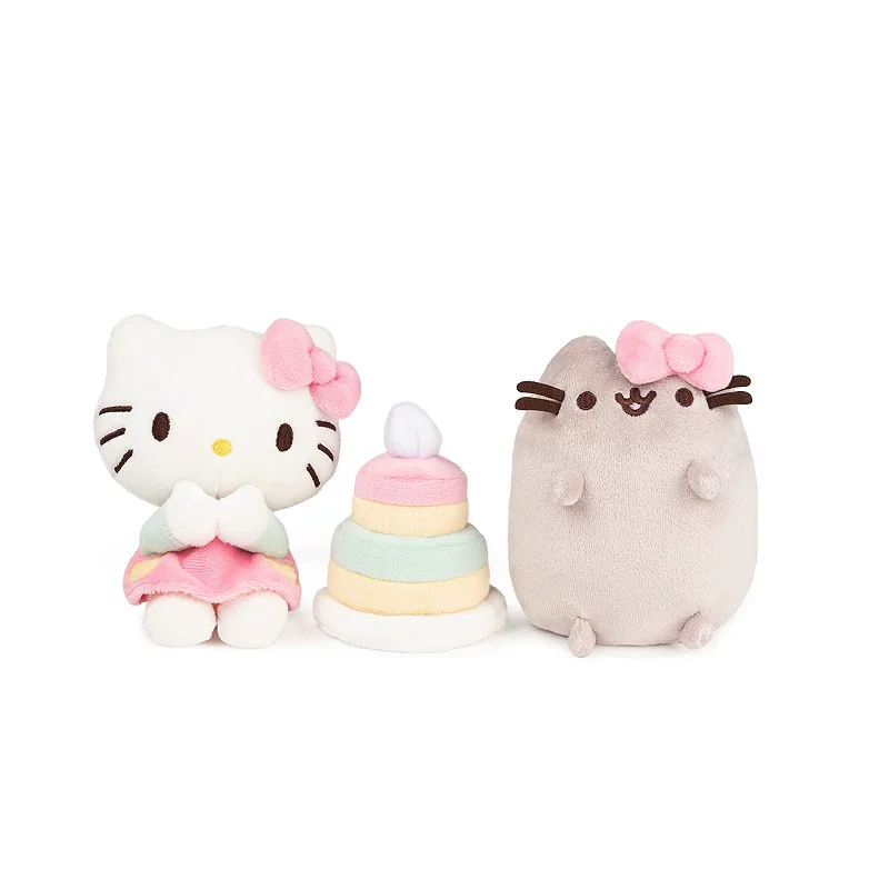 Hello Kitty x Pusheen cake -shaped fluff doll gift box group
