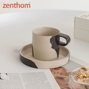 Ferm Living Inlay陶瓷咖啡杯碟侘寂风杯子下午茶杯套装设计感