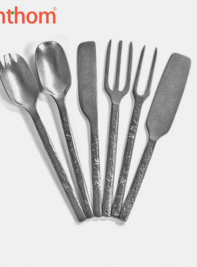 Serax Merci La Nouvelle复古锤纹不锈钢刀叉西餐餐具套装甜品勺