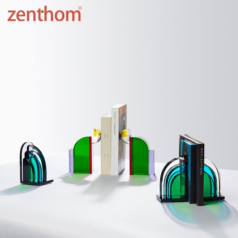 zenthom/Reflections Copenhagen 手工切割彩色水晶玻璃书档摆件