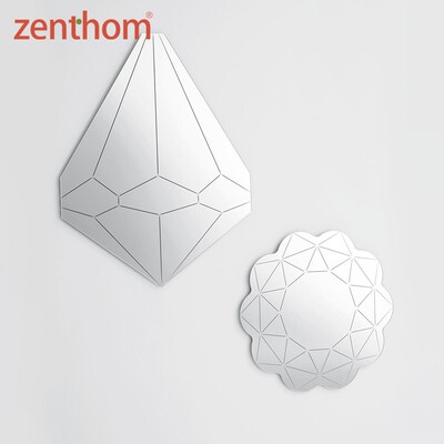 zenthom/GLAS ITALIA Brillante钻石花纹墙面镜艺术装置