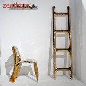 波兰梯子造型不锈钢晾衣架全身镜艺术装 DRAB 置 zieta zenthom