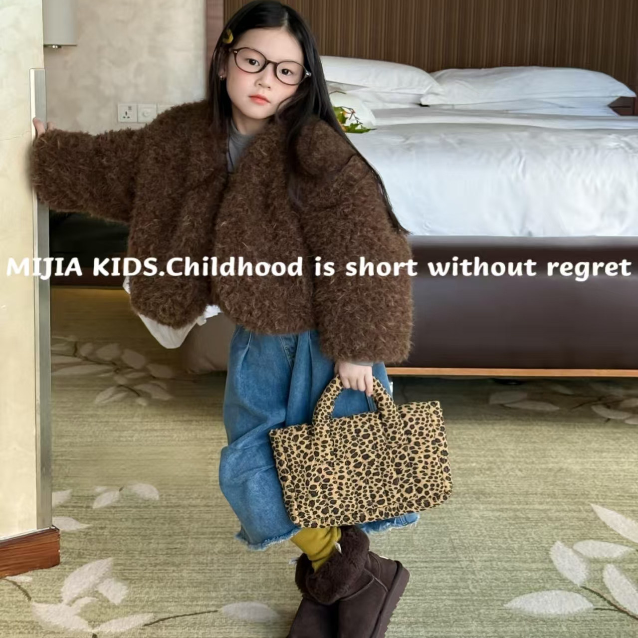 女童韩版毛毛外套洋气加厚冬装