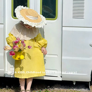 春游踏青女童连衣裙2025新款夏季儿童拍照公主裙子洋气可爱小女孩