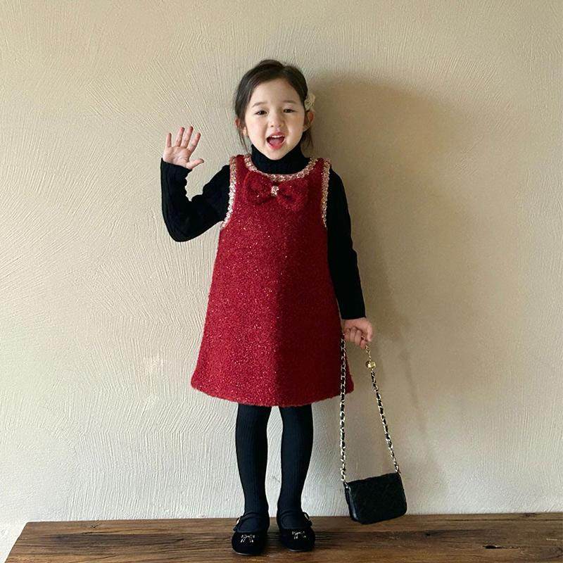 韩系童装女童小香风背心裙2024秋冬季新款小女孩红色礼服连衣裙,童装/婴儿装/亲子装,连衣裙,淘宝优惠券,粉丝福利购,淘宝优惠卷