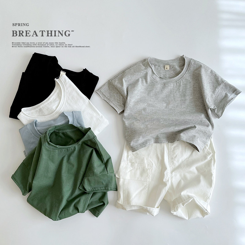 2026薄软纯棉 儿童夏季清爽纯色短袖T恤衫 宝宝落肩袖文艺半袖衫,童装/婴儿装/亲子装,T恤,淘宝优惠券,粉丝福利购,淘宝优惠卷