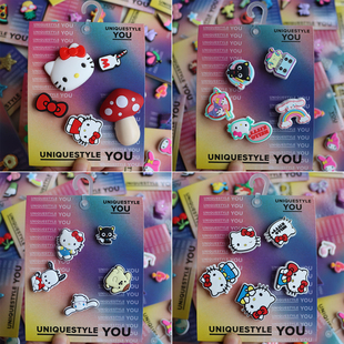 洞洞鞋配饰 适配crocs洞洞鞋鞋鞋花装饰品智必星配件 kitty猫系列