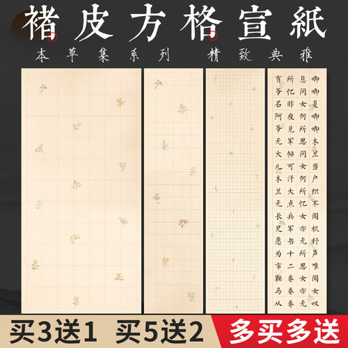本草楮皮方格四尺整张篆隶方格