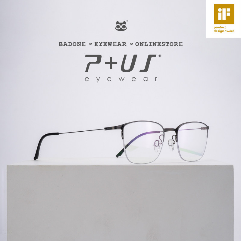 P+US派士ZA47近视眼镜半框眼镜框超轻iF金奖专利无螺丝