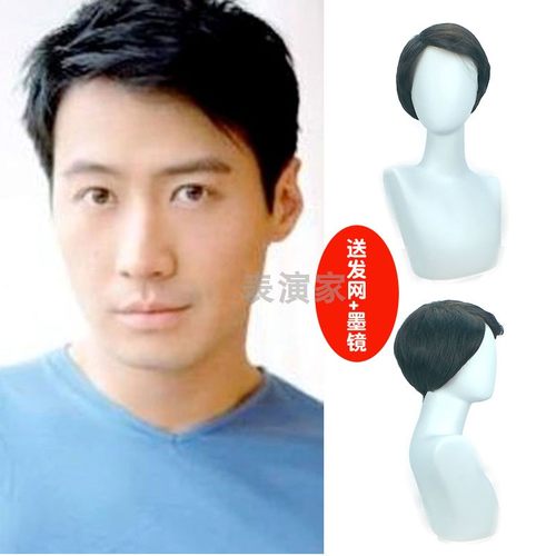 影视男士男短发韩版帅气个性男生非主流时尚偏分逼真潮假发全头套