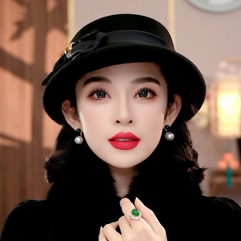 布塔法式羊毛呢渔夫帽