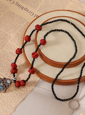 PTAH布塔香云纱原创设计项链饰品复古百搭民族风古典毛衣链挂件