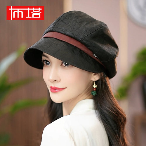 布塔八角帽出游优雅女春夏香云纱