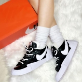 DM6443 Nike 001 Sacai联名黑白解构男低帮休闲板鞋 Blazer Low