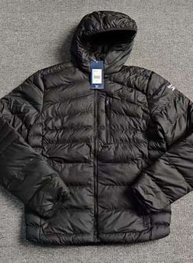 REEBOK锐步男子黑色短款连帽拉链保暖排骨棉服外套夹克FU1699