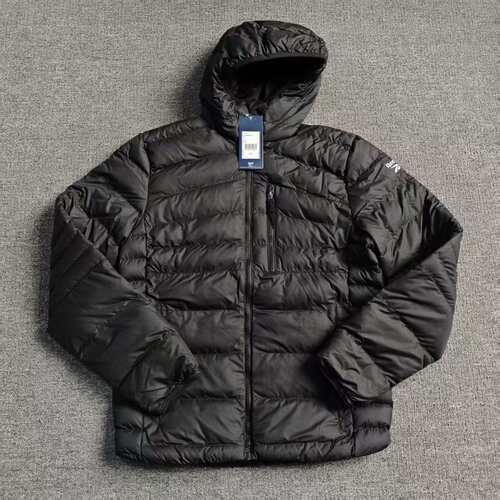 REEBOK锐步男子黑色短款连帽拉链保暖排骨棉服外套夹克FU1699