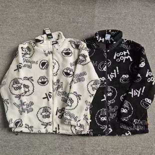 阿迪达斯NEO男装芝麻街羊羔绒棉服外套保暖夹克 HD7298 HD7299