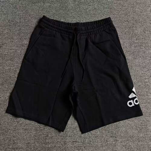 Adidas阿迪达斯男子经典黑白大LOGO纯棉针织毛圈运动短裤IC9401