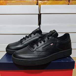 休闲板鞋 85纯黑二层牛皮经典 100000153 REEBOK锐步男子CLUB