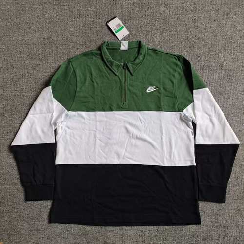 耐克/Nike秋冬男翻领半拉链运动休闲长袖T恤套头polo衫FB7798-323