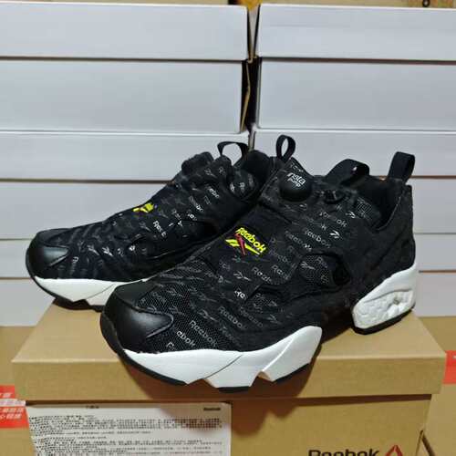 REEBOK锐步男子满印LOGO PUMP FURY充气碳板复古休闲跑鞋 EG1753