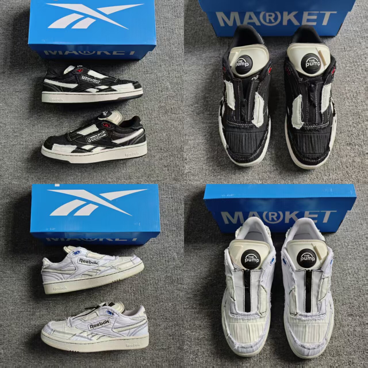 REEBOK锐步Market联名男女解构Club C板鞋100069831 100069832