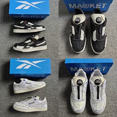 REEBOK锐步Market联名男女解构Club C板鞋100069831 100069832