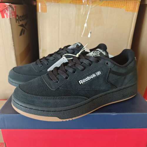 REEBOK锐步男子CLUB C 85 W PLUS黑生胶休闲板鞋24FRC901U0GH0