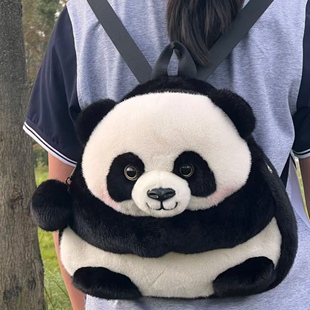 可爱熊猫双肩包毛绒玩偶公仔背包成都熊猫基地旅游纪念品送朋友