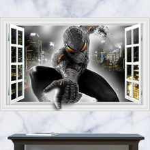 3d立体窗户spiderman蜘蛛侠墙贴1