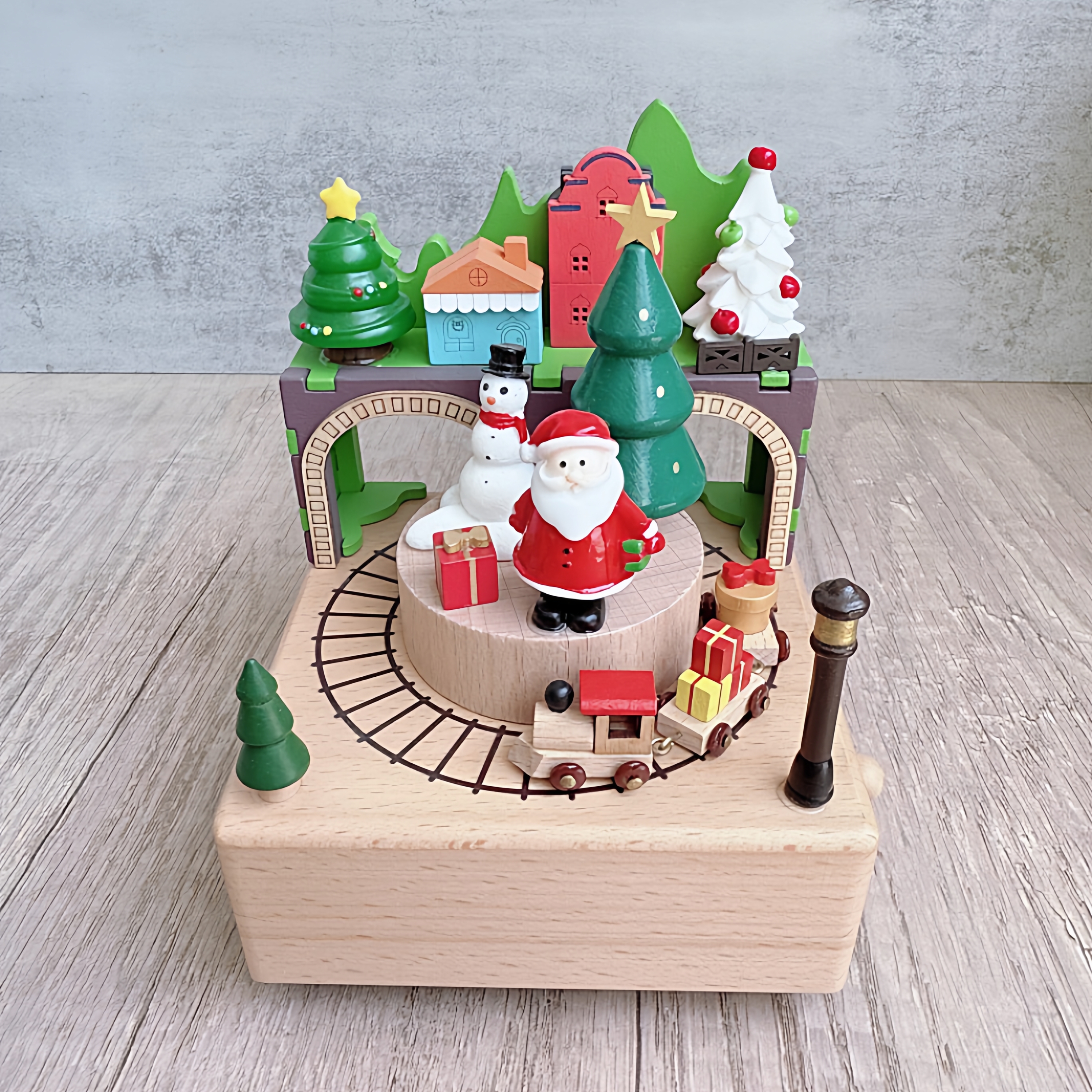 圣诞节木制音乐盒八音盒旋转木马创意家居摆件礼品儿童生日礼物