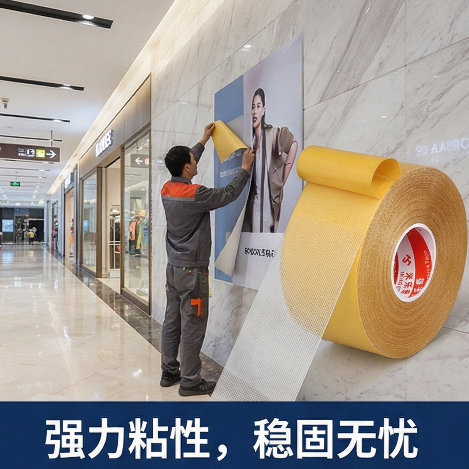 米乐奇海报贴胶不伤墙高粘度无痕双面胶强力固定泡沫板墙面专用广告牌展示牌无痕贴胶带神器网格双面布基胶带,文具电教/文化用品/商务用品,胶带/胶纸/胶条,淘宝优惠券,粉丝福利购,淘宝优惠卷