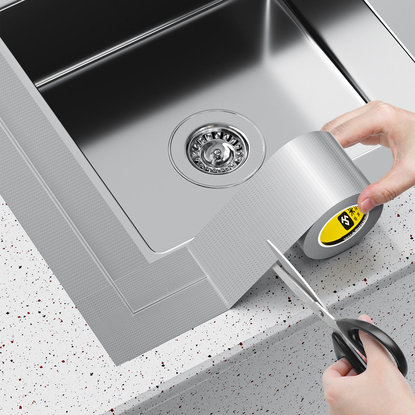 米乐奇厨房水槽密封胶灶台燃气灶防水防霉耐高温水池边缘封边补漏