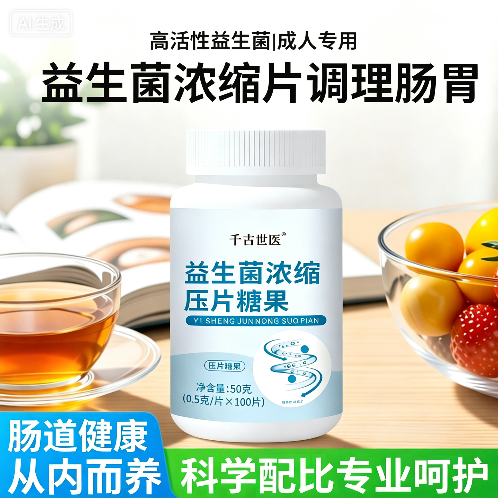益生菌片调理成人肠道大人肠胃肠道男女士乳酸菌浓缩片增强软糖