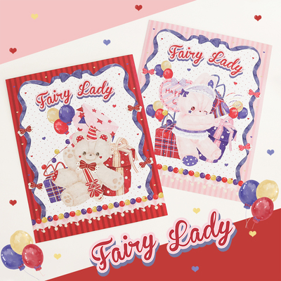 少女志原创珠光海报玩偶礼盒可爱卧室挂画桌墙面装饰拍照背景网红