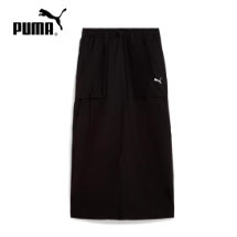 PUMA彪马2025新款 女子黑色简约休闲运动半身长裙 631947 春季