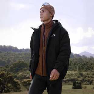 阿迪达斯户外中性户外防水防风透湿保暖650蓬鹅绒冲锋衣 80绒子