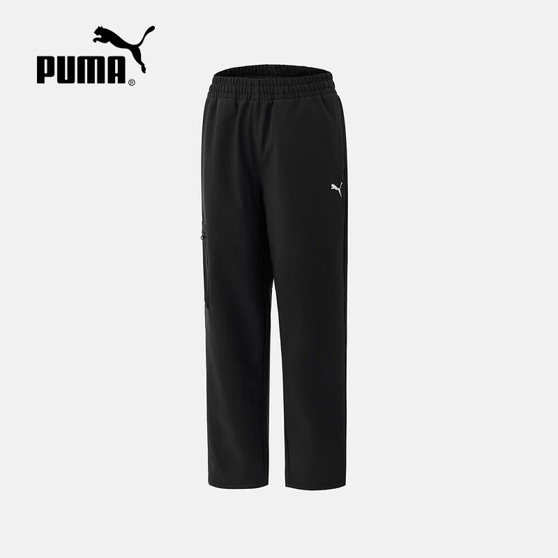 PUMA彪马拒水外层加绒保暖抽绳运动裤2025冬男梭织长裤 693571-01