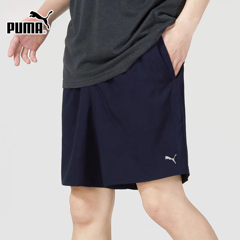 PUMA彪马速干短裤男2024新款男士健身运动裤蓝色梭织五分裤520768