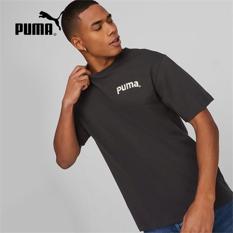 PUMA彪马新款男子时尚运动潮流休闲印花透气短袖T恤TEAM622536-01
