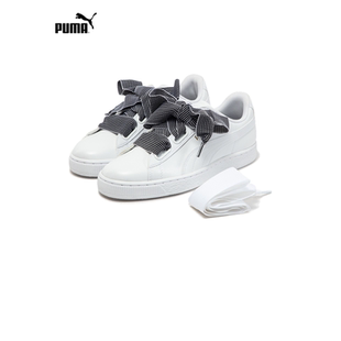 PUMA彪马女新款经典复古蝴蝶结绑带运动休闲鞋小白鞋BASKET365198
