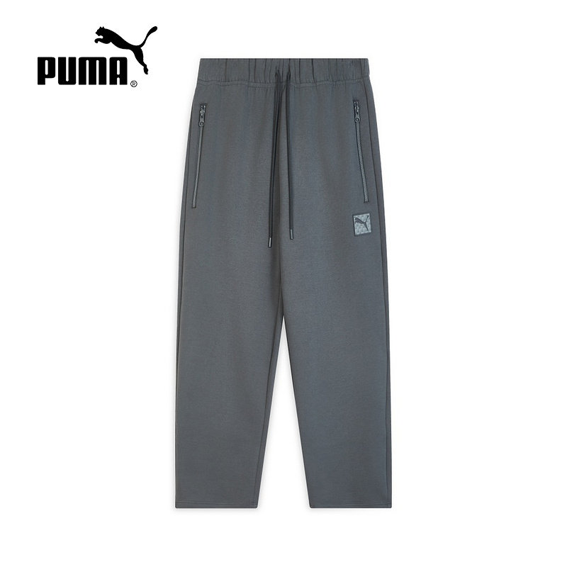 PUMA彪马冬季新款男子直筒宽松运动休闲裤针织抽绳长裤635709-44