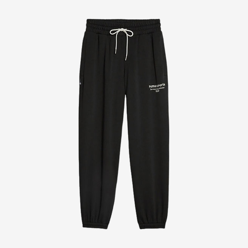 Puma/彪马2025女士简约字母印花运动透气针织长裤623476-01