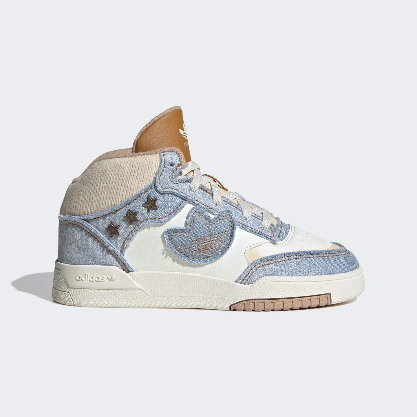 阿迪达斯三叶草男童drop step xl 2.0休闲篮球风中高帮板鞋运动鞋