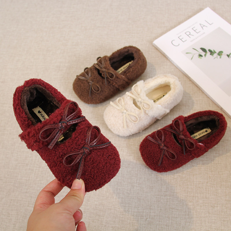 女童羊羔毛棉鞋2025新款冬季加绒儿童鞋小童女孩保暖宝宝豆豆鞋,童鞋/婴儿鞋/亲子鞋,棉鞋,淘宝优惠券,粉丝福利购,淘宝优惠卷
