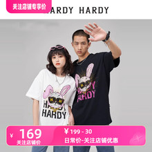 HARDY HARDY2022宽松潮流印花烫钻字母小兔子短袖T恤男女同款体恤