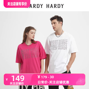 烫钻字母短袖 HARDY 新款 情侣体恤上衣 HARDY2023夏季 T恤男女同款