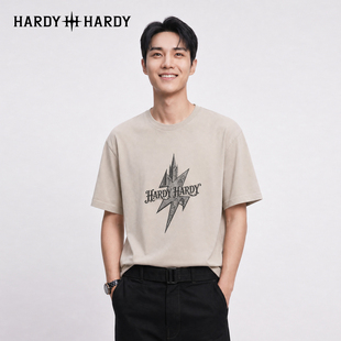 HARDY HARDY潮牌哥特城堡T恤烫钻+高清印花组合复古闪电立体短袖